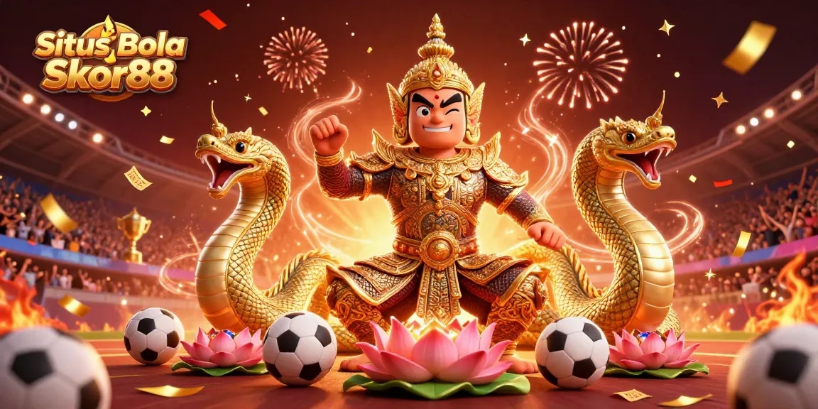 Situs Bola Skor88 sets the stage for thrilling sports betting with vibrant characters and dynamic elements.