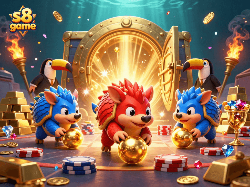 Experience the thrilling s8 game with vibrant pangolins rolling through poker chips!