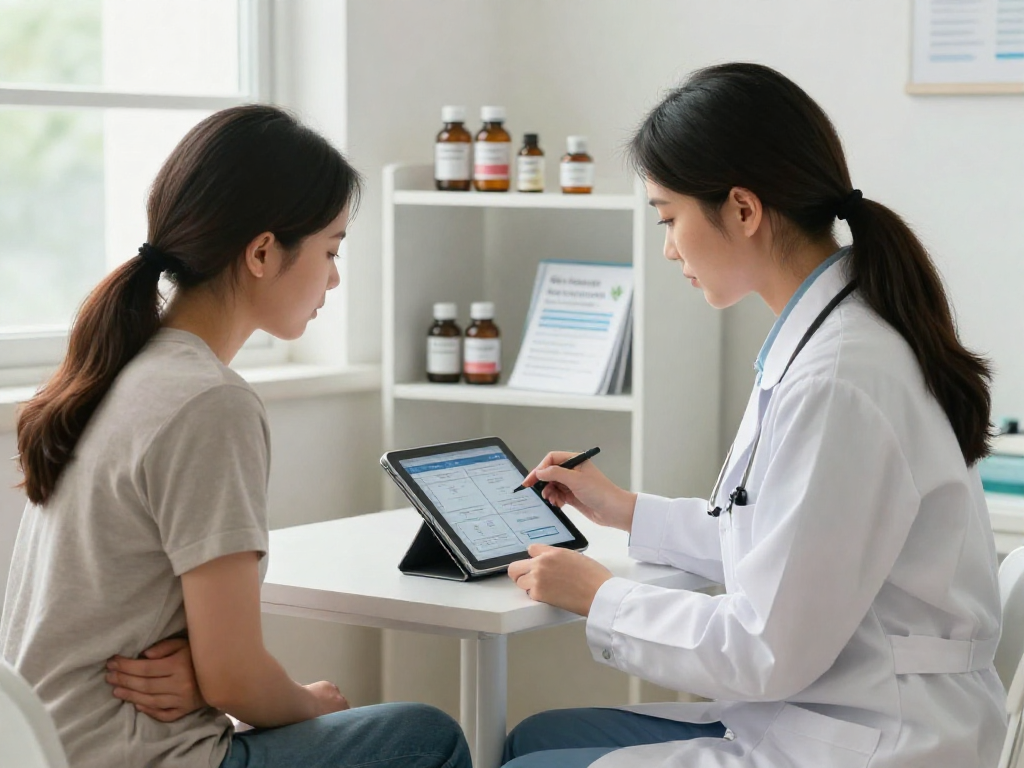 Consultation sur la santé urinaire avec une experte, mettant en avant boiteaoutilsdermatites et des remèdes naturels.