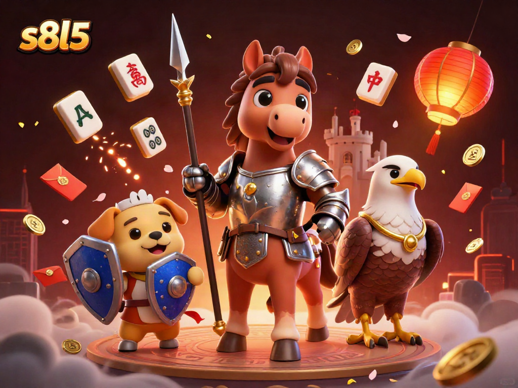 Engage with the interactive realm of s8l5, featuring a medieval knight amidst dynamic casino elements.