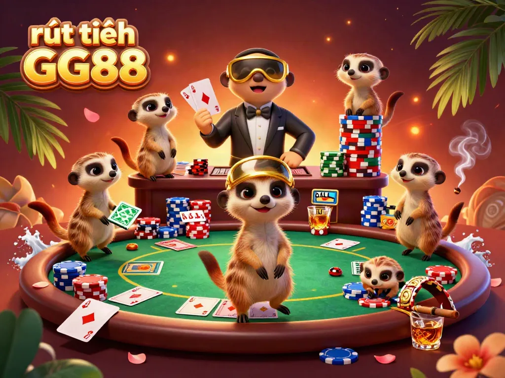 Engage with the vibrant rút tiền GG88 casino scene featuring meerkats in action.