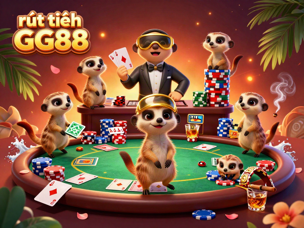 Engage with the vibrant rút tiền GG88 casino scene featuring meerkats in action.