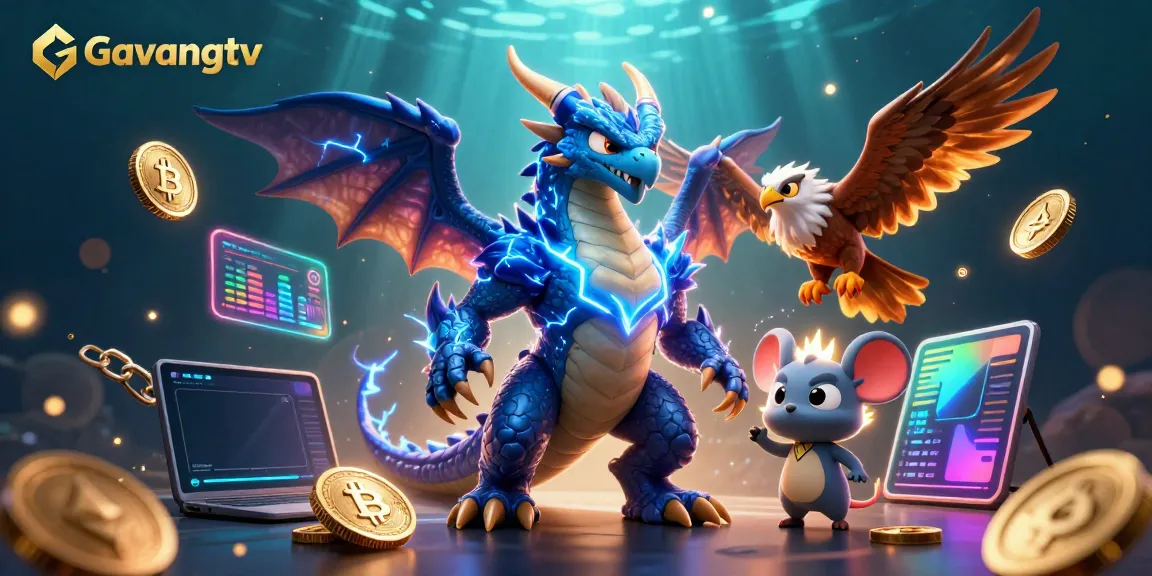 Engage with Gavangtv through vibrant live sports streaming, showcasing powerful imagery and crypto elements.