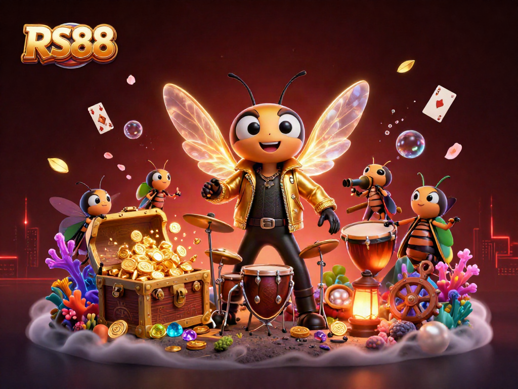 RS88 showcases a vibrant casino scene with characters, gaming elements, and dynamic action.