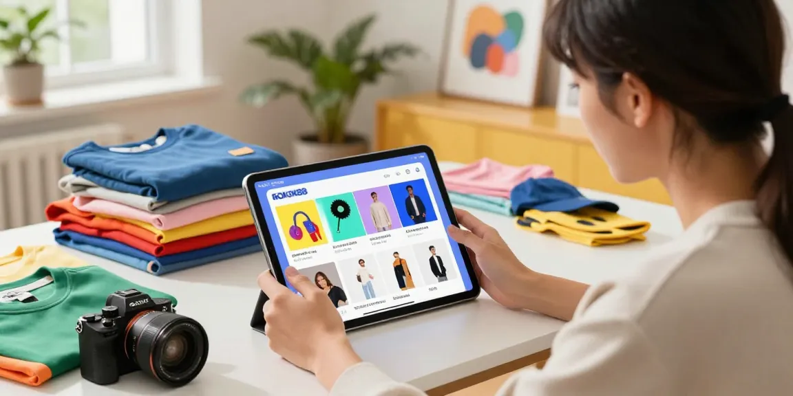 Engaged user exploring rokok88 online shopping on a tablet in a vibrant home setting.