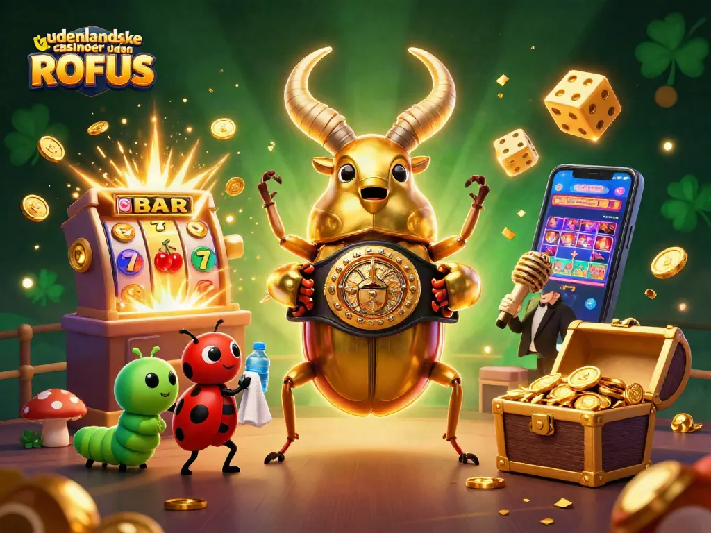 Experience the thrill of udenlandske casinoer uden ROFUS with this vibrant 3D illustration.