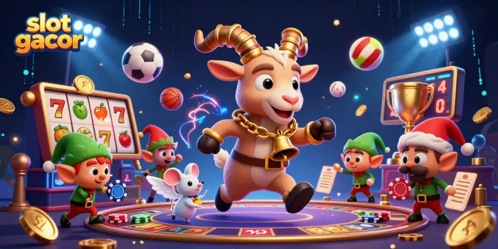 Experience exciting slot gacor action with animated characters in a thrilling casino scene.