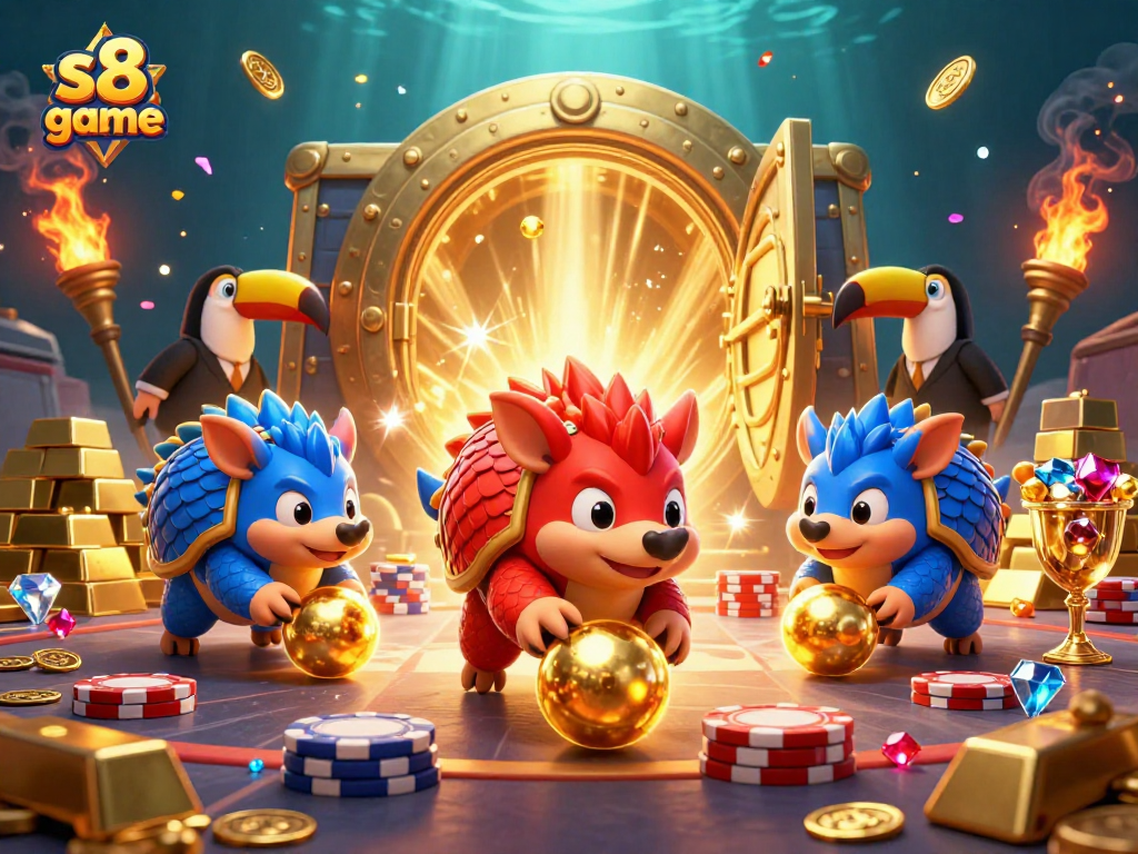 Experience the thrilling s8 game with vibrant pangolins rolling through poker chips!