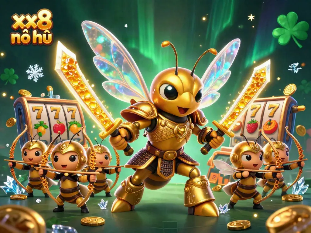 Experience the thrill of xx8 nổ hũ with dynamic slot reels and captivating creatures in action.