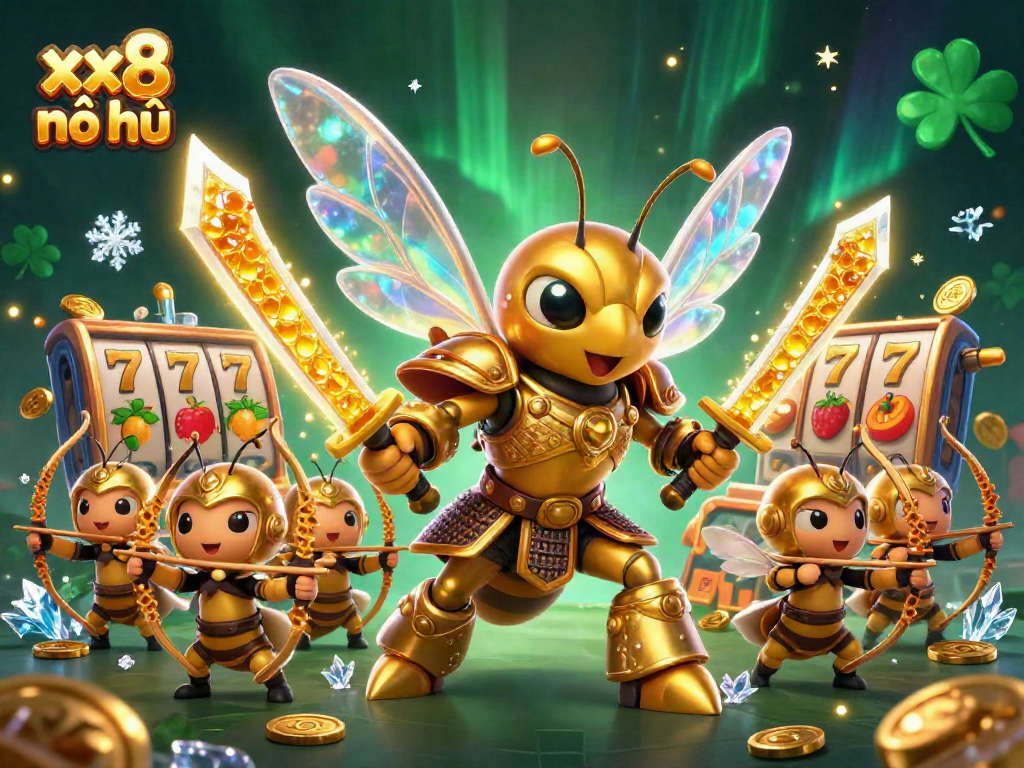 Experience the thrill of xx8 nổ hũ with dynamic slot reels and captivating creatures in action.