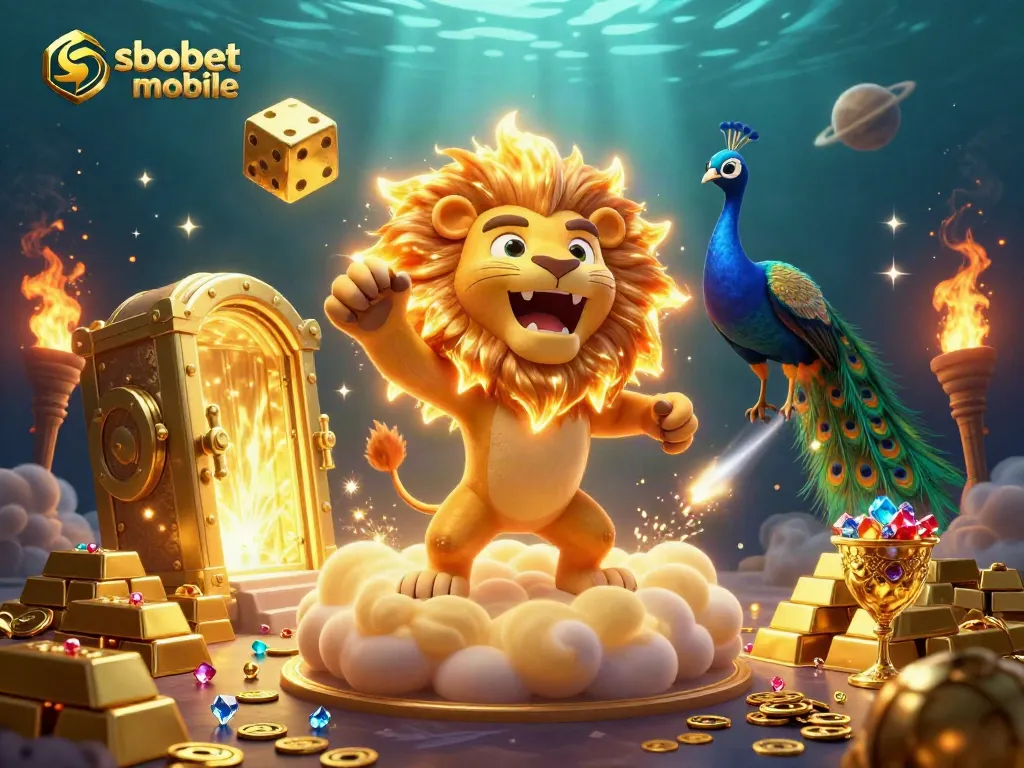 Bet on sbobet mobile with a dazzling 3D casino scene full of riches and excitement.