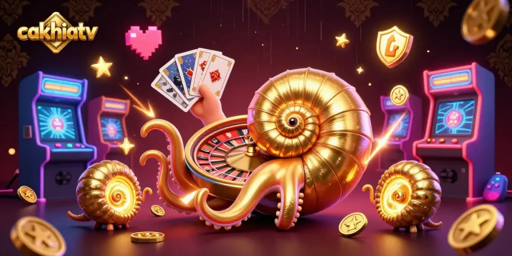 Stream winning strategies with cakhiatv while enjoying dynamic 3D illustrated casino elements.
