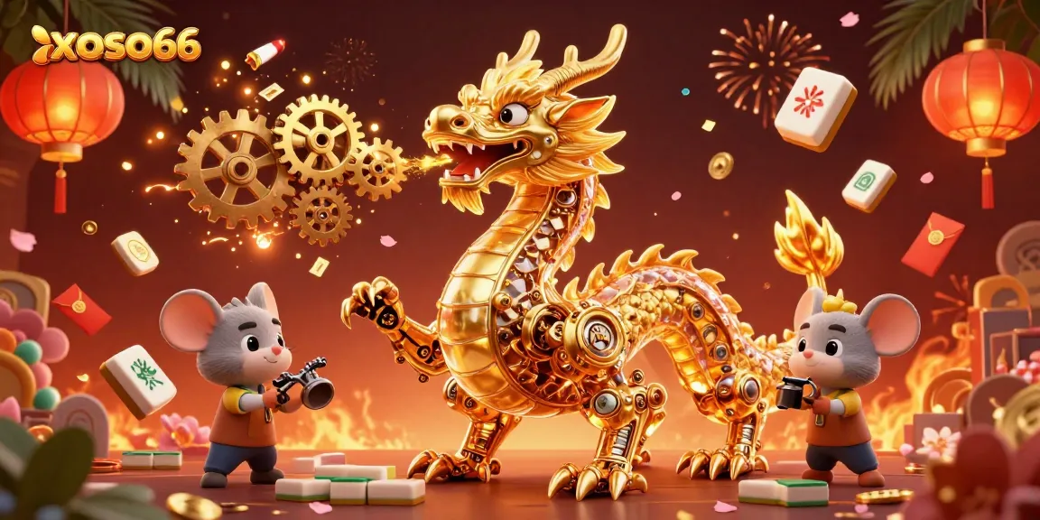 Experience excitement with the xoso66 dragon and dynamic gaming elements in this vibrant casino illustration.