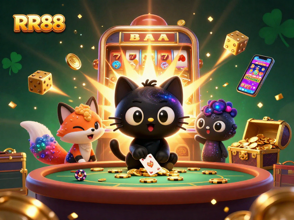 Experience winning thrills at RR88 with an exciting cosmic casino adventure featuring vibrant characters and rich game elements.