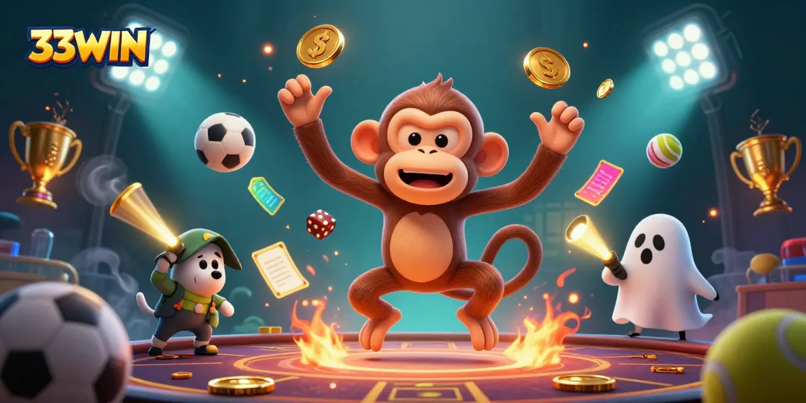 Experience thrilling gameplay with 33WIN's dynamic gold coins and game elements in a haunted casino.