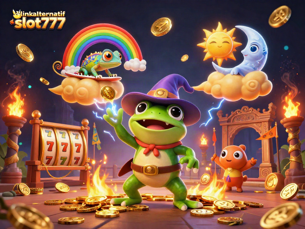 Win big with link alternatif slot777 while diving into a vibrant 3D casino adventure featuring magical characters.