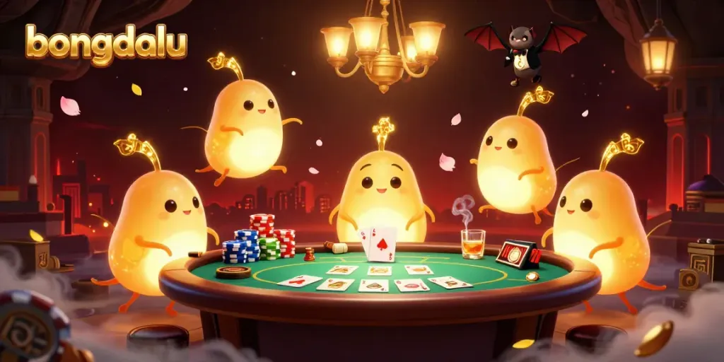 Experience thrilling casino action with bongdalu’s glowing glowworms illuminating the poker table.