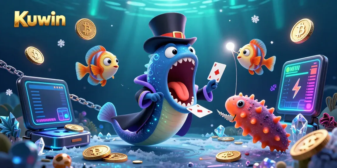 Kuwin showcases a magical underwater casino with glowing coins and creative sea creatures in action.
